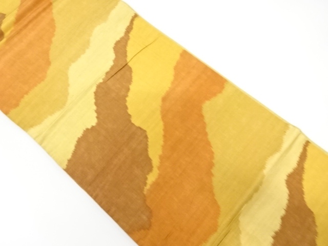 JAPANESE KIMONO / ANTIQUE FUKURO OBI / SILK / FUSHI TSUMUGI / WOVEN ABSTRACT